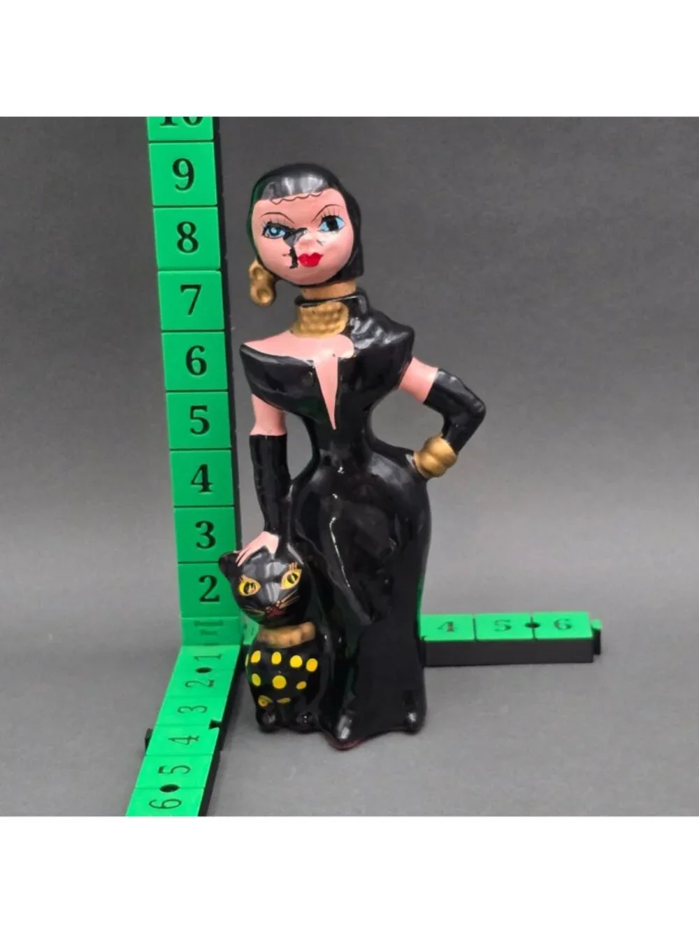 Vintage Rockabilly Sake Decanter Retro Cat Lady Barware Japan 9.5